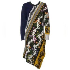 $3,000 NEW OSCAR DE LA RENTA EXCLUS EMBROID RUNW KNIT DRESS SWEATER US L